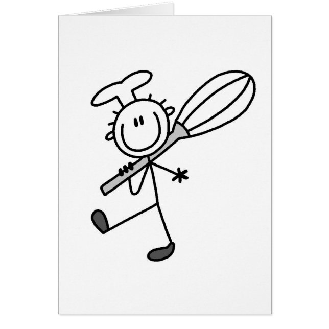 Stick Figuur Chef met Whisk Tshirts (Voorkant)