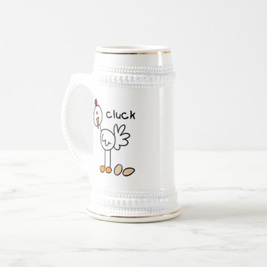 Stick Figuur Chicken T-shirts and Gifts Bierpul (Voorkant links)