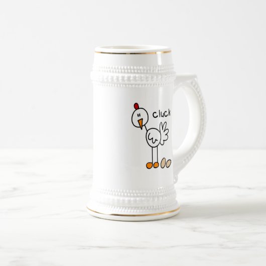 Stick Figuur Chicken T-shirts and Gifts Bierpul (Voorkant rechts)