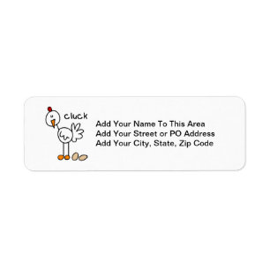 Stick Figuur Chicken T-shirts and Gifts Etiket