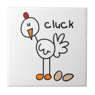 Stick Figuur Chicken T-shirts and Gifts Tegeltje