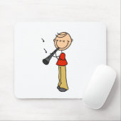 Stick Figuur Clarinet Mousepad Muismat (Met muis)
