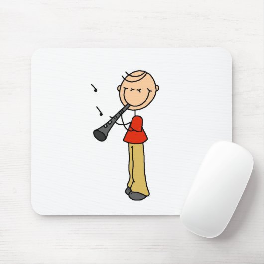 Stick Figuur Clarinet Mousepad Muismat (Met muis)