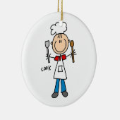 Stick Figuur Cook Keramisch Ornament (Rechts)