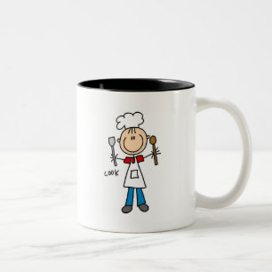 Stick Figuur Cook T-shirts en geschenken Tweekleurige Koffiemok