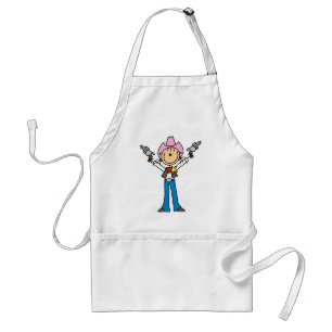 Stick Figuur Cowgirl Sheriff Apron Standaard Schort