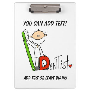 Stick Figuur D is voor Tandarts Klembord