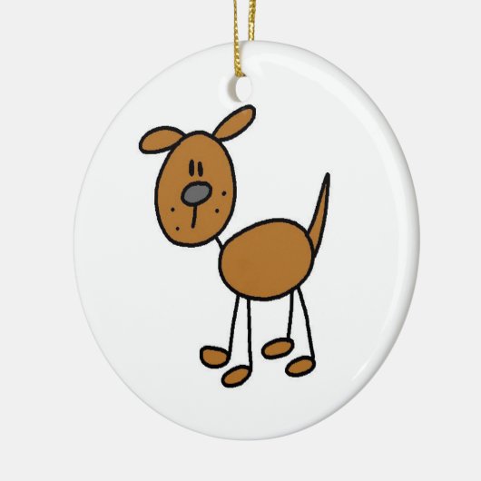 Stick Figuur Dog T-shirts en cadeautjes Keramisch Ornament (Links)