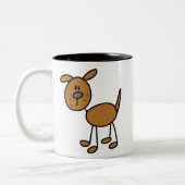 Stick Figuur Dog T-shirts en cadeautjes Tweekleurige Koffiemok (Links)