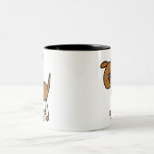 Stick Figuur Dog T-shirts en cadeautjes Tweekleurige Koffiemok (Center)
