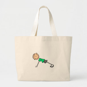 Stick Figuur Druk Ups Bag Grote Tote Bag