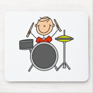 Stick Figuur Drummer Mousepad Muismat