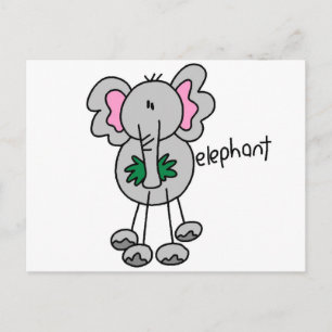 Stick Figuur Elephant Tshirts and Gifts Briefkaart