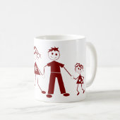 Stick figuur Familie Koffie Mok (Voorkant rechts)