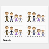 Stick Figuur familie Rechthoekige Sticker (Vel)