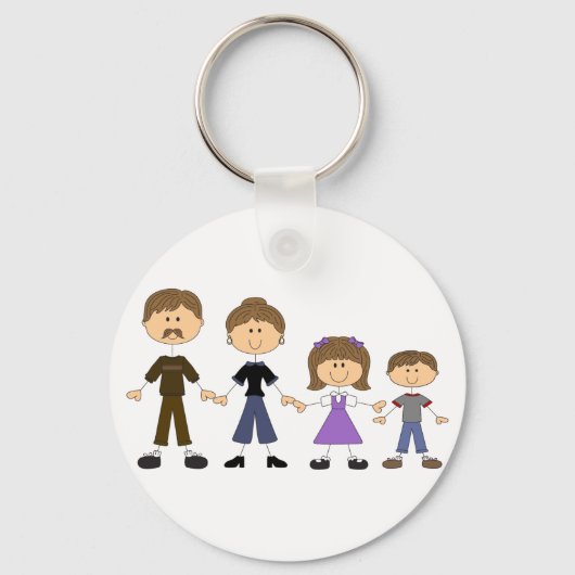 Stick Figuur familie Sleutelhanger (Voorkant)