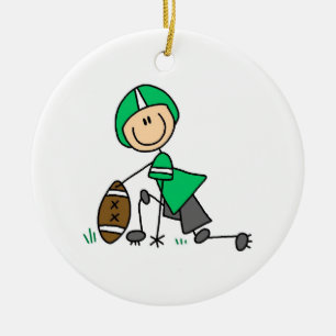 Stick Figuur Football Green Keramisch Ornament