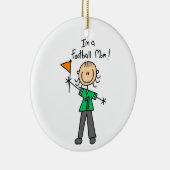 Stick Figuur Football mama Keramisch Ornament (Rechts)