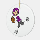 Stick Figuur Football Paars Keramisch Ornament (Links)