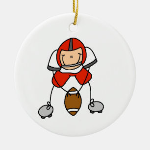 Stick figuur Football rood Keramisch Ornament
