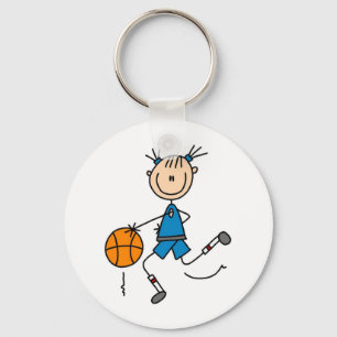 Stick Figuur Girl Basketball Player Tshirts Sleutelhanger