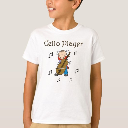 Stick Figuur Girl Cello Player T-shirts en cadeaut (Voorkant)
