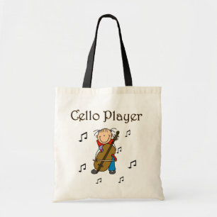 Stick Figuur Girl Cello Player T-shirts en cadeaut Tote Bag
