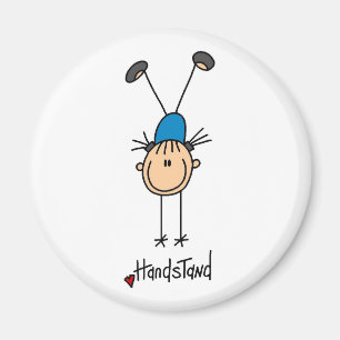 Stick Figuur Girl Doing Handsets Magnet Magneet