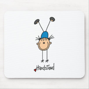 Stick Figuur Girl Doing Handtribunes Mousepad Muismat