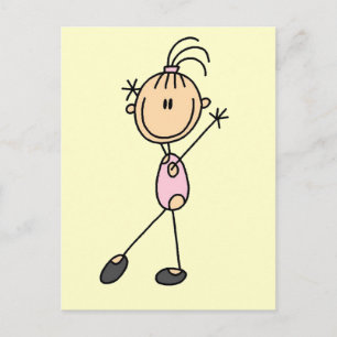 Stick Figuur Girl Gymnast Tshirts en cadeautjes Briefkaart