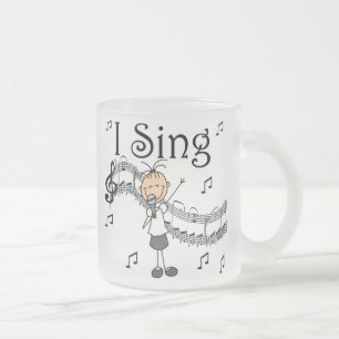 Stick Figuur Girl I Sing T-shirts en cadeautjes Matglas Koffiemok