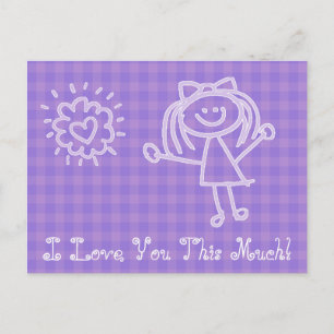 Stick Figuur Girl Ik hou zoveel van je Briefkaart