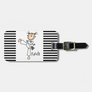 Stick Figuur Girl Karate T-shirts en cadeautjes Bagagelabel