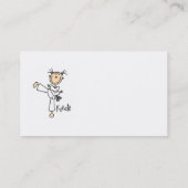 Stick Figuur Girl Karate T-shirts en cadeautjes Visitekaartje (Achterkant)