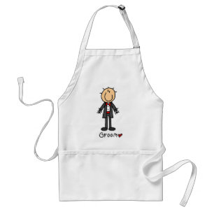 Stick Figuur Groom T-shirts en cadeautjes Standaard Schort