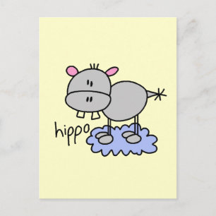 Stick Figuur Hippo T-shirts en cadeautjes Briefkaart