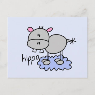 Stick Figuur Hippo T-shirts en cadeautjes Briefkaart