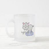 Stick Figuur Hippo T-shirts en cadeautjes Matglas Koffiemok (Links)