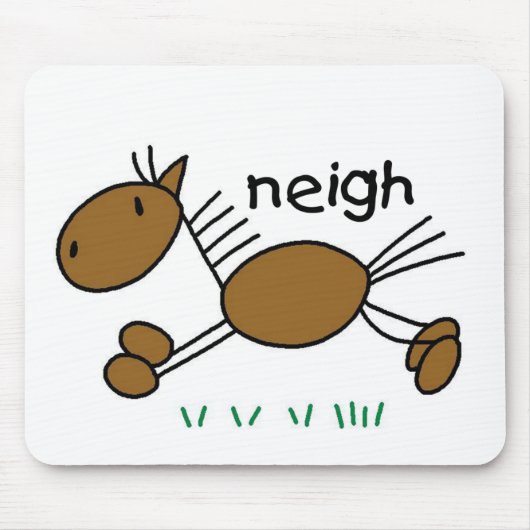 Stick Figuur Horse Muismat (Voorkant)