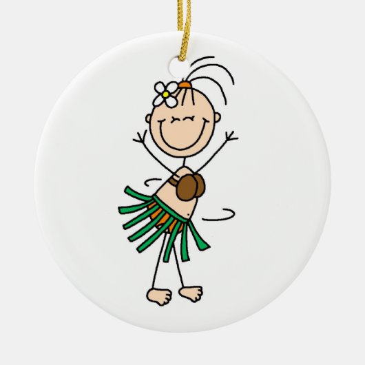 Stick figuur Hula Dance Ornament (Voorkant)