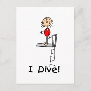 Stick Figuur I Dive Tshirts and Gifts Briefkaart