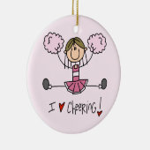 Stick Figuur I Love Cheering T-shirts and Gifts Keramisch Ornament (Rechts)