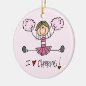 Stick Figuur I Love Cheering T-shirts and Gifts Keramisch Ornament (Links)