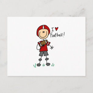 Stick Figuur I Love Football T-shirts and Gifts Briefkaart