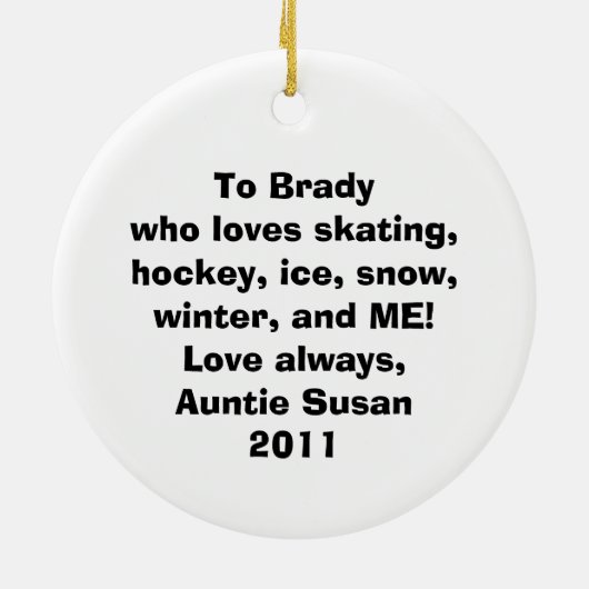 Stick Figuur Ice Skating Photo Ornament (Achterkant)