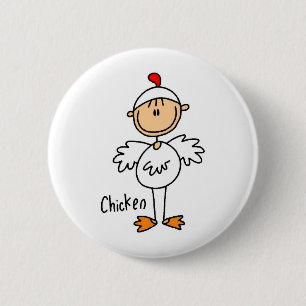 Stick Figuur in Chicken Suit Button