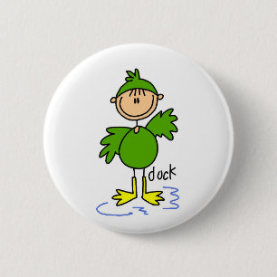Stick Figuur in Duck Suit Button