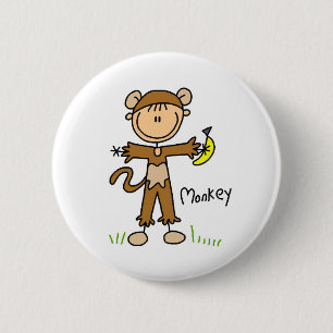 Stick Figuur in Monkey Suit Button
