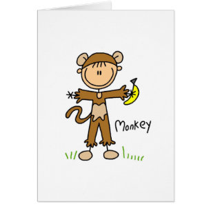 Stick Figuur in Monkey Suit Card