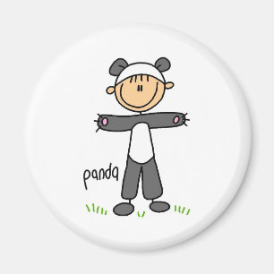 Stick Figuur in Panda Suit Magnet Magneet